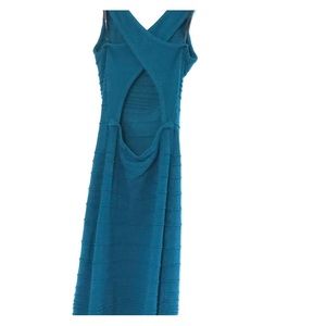 Backless teal bandage dress